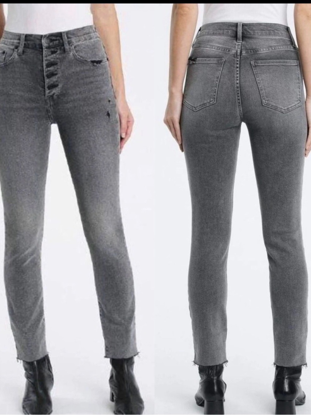 Pistola Cara Misguided Women’s distressed button fly high rise jeans sz 28